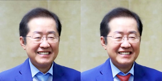 국힘 '<b>하와이 특사단</b>' 온 날…홍준표 '파란 넥타이'로 프사 바꿨다