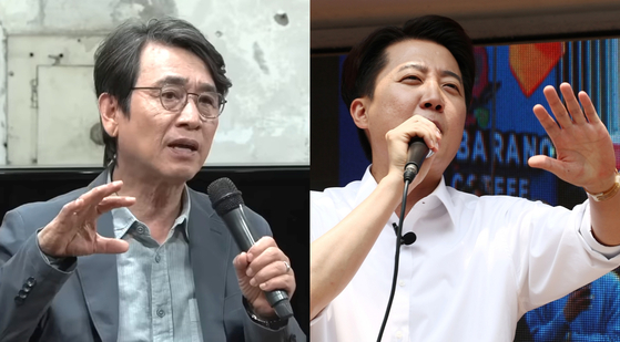 이준석 개혁신당 대선후보(오른쪽), 유시민 작가. 사진 뉴스1, 유튜브 캡처