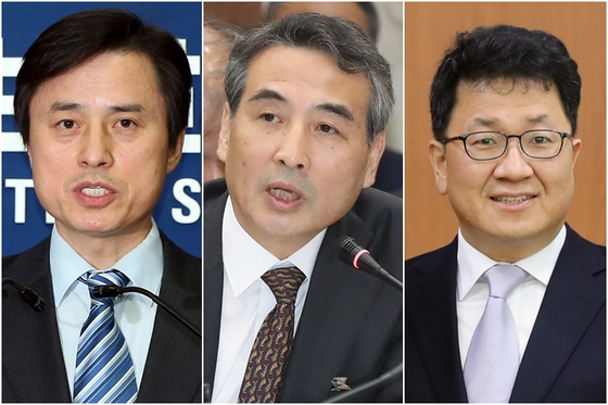 더불어민주당은 12일 이른바 '3대 특검법'(내란특검법·김건희특검법·채상병특검법)에 따른 특별검사 후보자로 조은석 전 감사원장 직무대행(왼쪽부터), 민중기 전 서울중앙지방법원장, 이윤제 명지대 교수 등 3인을 추천했