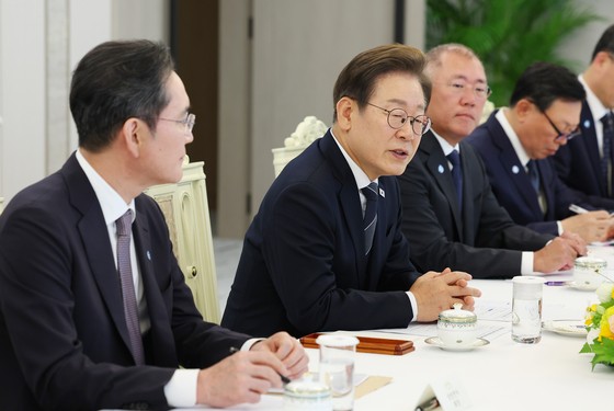 이재명 대통령이 13일 서울 용산 대통령실에서 열린 6경제단체·기업인 간담회에서 발언하고 있다. 대통령실통신사진기자단