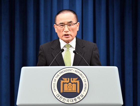  위성락 국가안보실장 15일 용산 대통령실 브리핑룸에서 이재명 대통령 G7 정상 외교 관련 브리핑을 하고 있다. 대통령실사진기자단