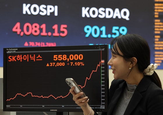 [사진] 코스피·SK하이닉스 나란히 사상 최고치