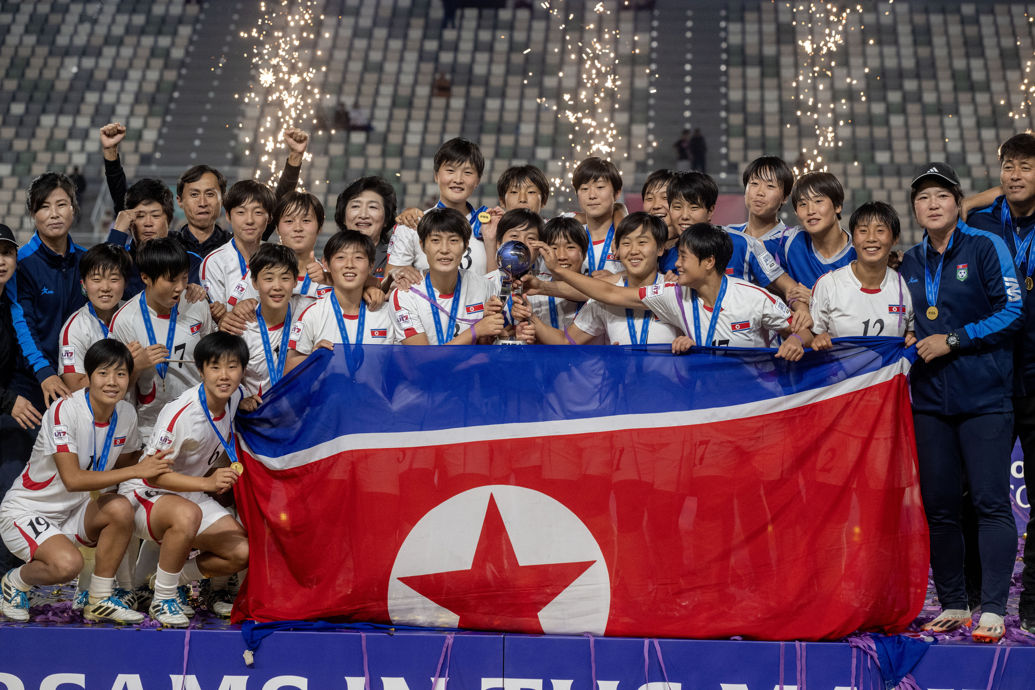 <b>북한 여자축구</b>, <b>U-17 월드컵</b> 우승...네덜란드 3대0 완파