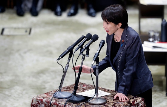 일본의 다카이치 사나에 총리가 9일 중의원 예산위원회 회의에서 발언하고 있다.EPA=연합뉴스