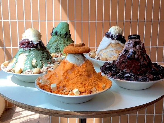 땡큐베리머치의 시그니처 메뉴 눈꽃빙수.국산우유를 사용해 입자가 고르고 부드러운 것이 특징이다.사진 땡큐베리머치