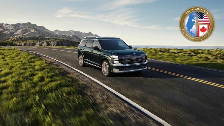 현대차는 14일(현지시각) 미국 디트로이트 헌팅턴 플레이스에서 열린‘2026 북미 올해의 차’시상식에서 팰리세이드가 유틸리티 부문‘북미 올해의 차’로 최종 선정됐다고 15일 밝혔다.사진은 현대차 '팰리세이드'