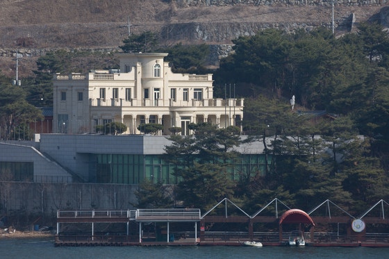 2021년 국민의힘 대선 경선을 앞두고 조직적 당원 가입이 이뤄졌다는 의혹을 받는 신천지의 경기도 가평 연수원‘평화의 궁전.[뉴스1] 