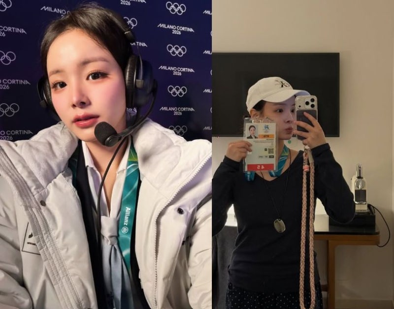 日 "엄청난 미인 등장"…올림픽 중계석서 찍힌 韓 여성 누구