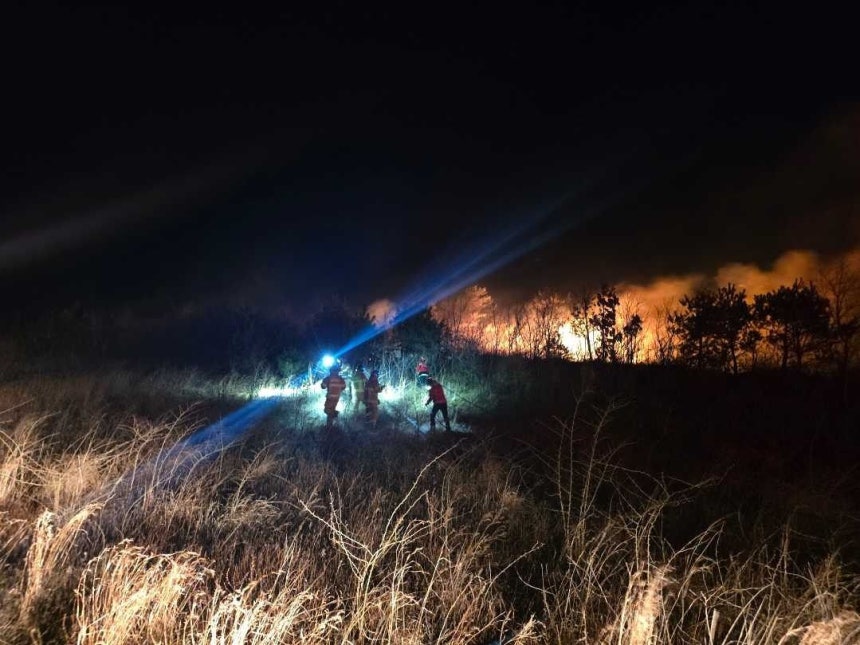 강원 고성군 토성면 인흥리 산불 현장. 사진 강원특별자치도소방본부 