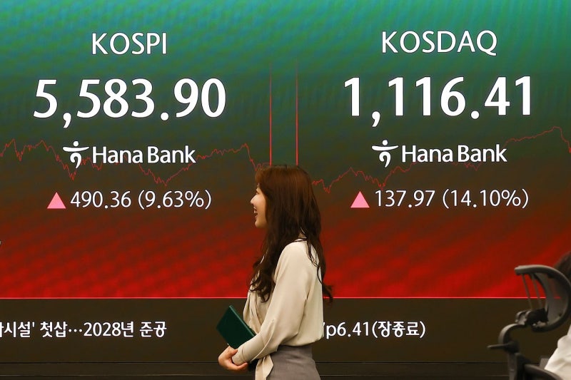 최대 낙폭 다음날 최대 상승 코스피…단숨에 5583 회복