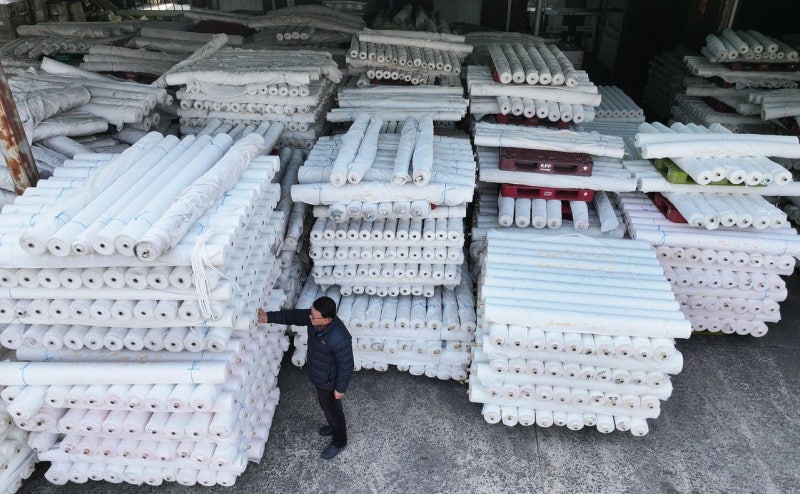 [사진] 쌓여만 가는 수출 원단