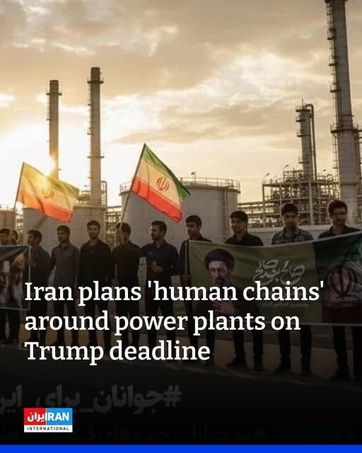 [사진] 이란, 청년 인간띠로 발전소 방어 예고