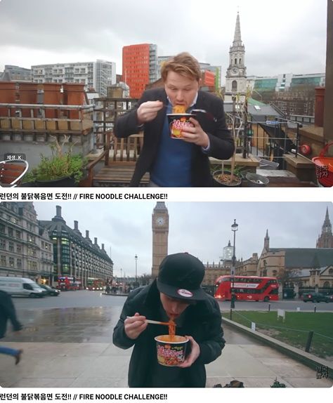 유튜브 채널 '영국남자'에 올라온 '파이어 누들 챌린지.' 조회수 1148만회를 기록했다.유튜브 화면 캡처