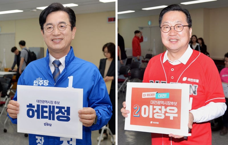 “李와 발맞출 허태정에 힘”…“朴 방문 후 이장우 보수표 결집”  [르포]