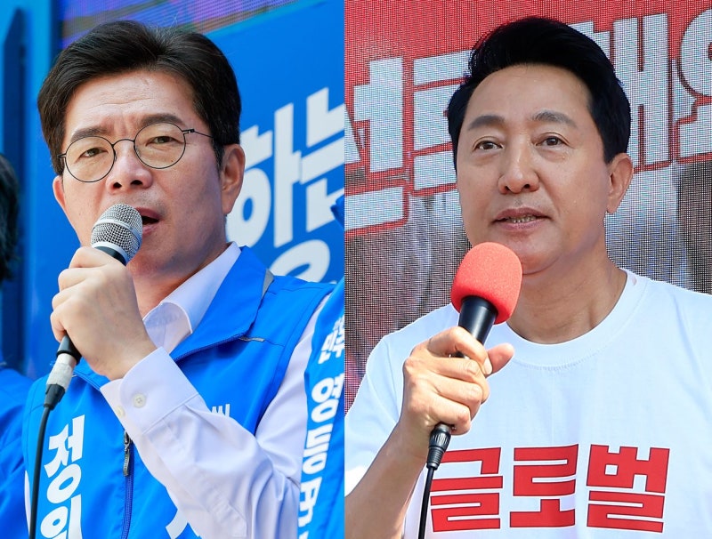 <b>서울시장</b> ‘0.62%p’ 초접전…정원오 48.95% 오세훈 48.33%
