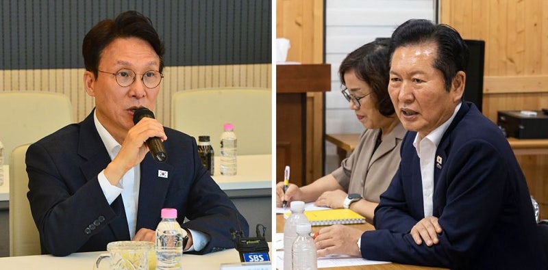 [사진] 김민석은 청주, 정청래는 광주로