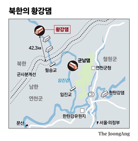 北황강댐 또 무통보 방류, <b>필승교 수위 급상승</b>…‘행락객 대피’