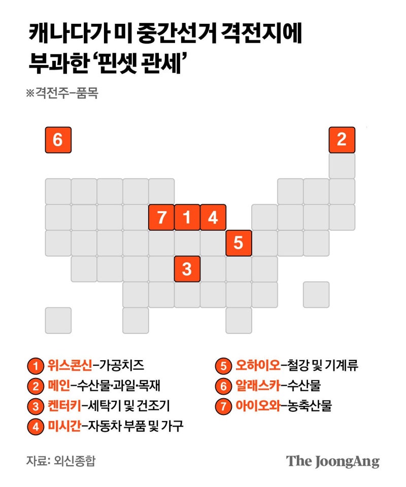 캐나다 보복관세 치밀했다…“미 중간선거 경합주가 타깃”