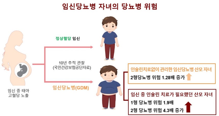 임신당뇨병 자녀의 당뇨병 위험.사진 질병관리청