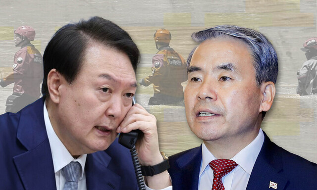 President Yoon Suk-yeol, former Minister of National Defense Lee Jong-seob. Yonhap News Photo