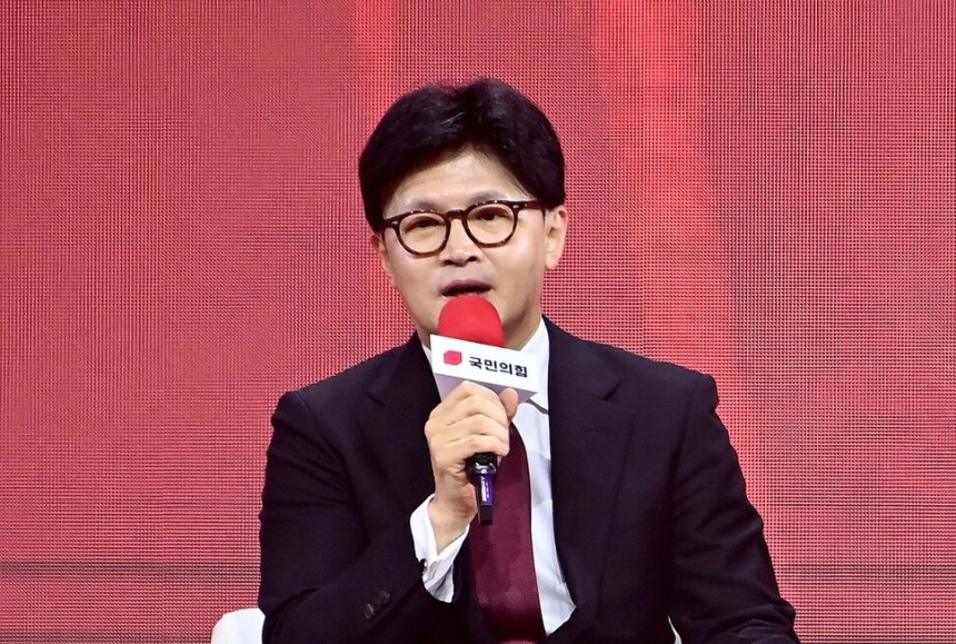 3일 경기 고양시 킨텍스에서 열린 국민의힘 제5차 전당대회에서 한동훈 국민의힘 대선 경선 후보가 발언하고 있다. 신소영 기자 viator@hani.co.kr
