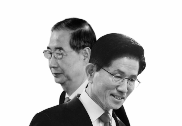 한덕수 대통령 후보와 김문수 국민의힘 대통령 후보. 연합뉴스