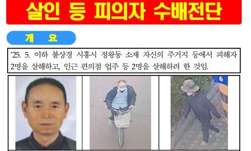피의자 수배전단. 경기남부경찰청 제공