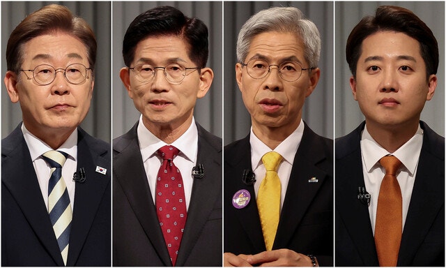 <b>이재명</b> “헌정 회복, 진짜 대한민국” <b>김문수</b> “가짜 물리치자”