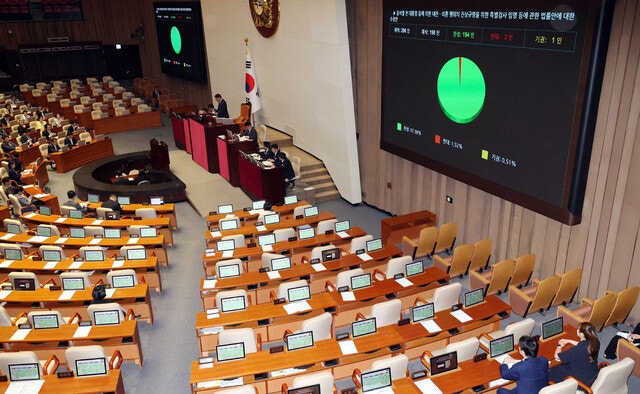 [사설]3대 특검법 통과, 지체된 ‘내란 청산’ 신속·단호하게