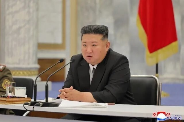 지난 5월 당중앙군사위 확대회의에 나온 김정은 조선노동당 총비서. 조선중앙통신 연합뉴스