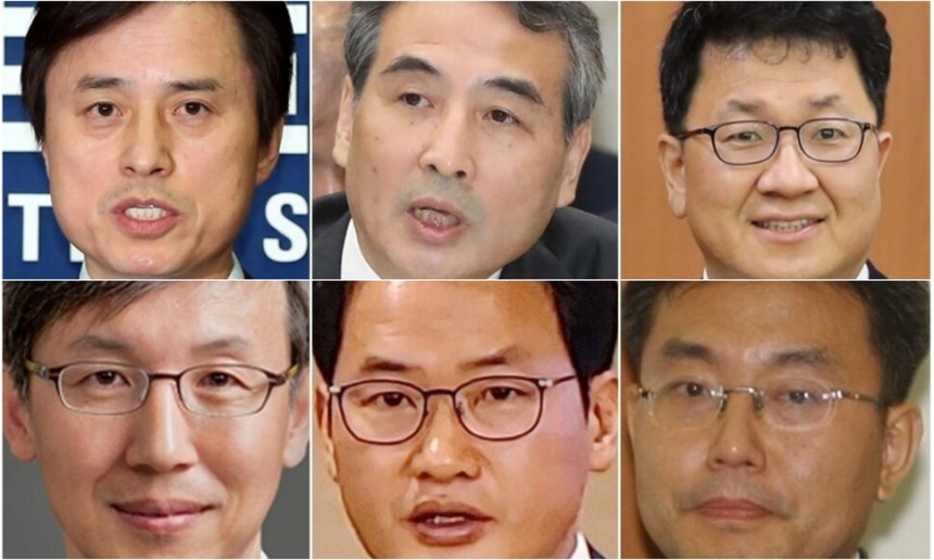 더불어민주당이 12일 ‘3대 특검’(내란·김건희·채상병 특검) 후보자로 추천한 (왼쪽 위부터) 조은석 전 감사원장 직무대행, 민중기 전 서울중앙지방법원장, 이윤제 명지대 법과대학 교수. 조국혁신당이 추천한 (왼쪽 아