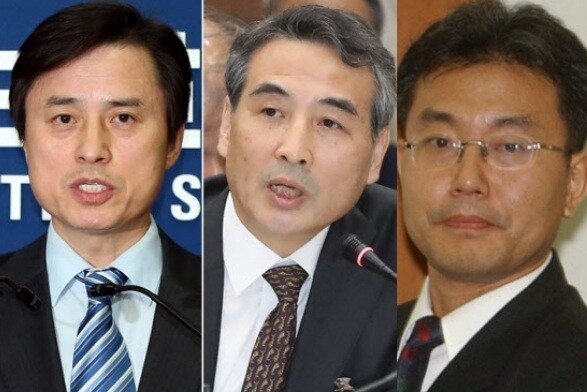왼쪽부터 조은석 전 감사원 감사위원, 민중기 전 서울중앙지법원장, 이명현 전 국방부 검찰단 고등검찰부장. 연합뉴스 사진 갈무리