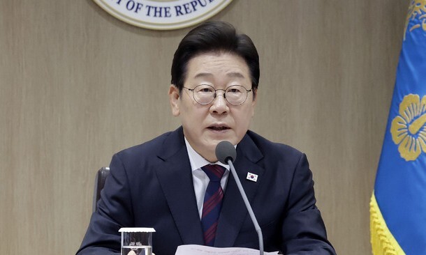 이재명 대통령이 지난 5일 서울 용산 대통령실 청사에서 열린 국무회의에서 발언하고 있다. 연합뉴스