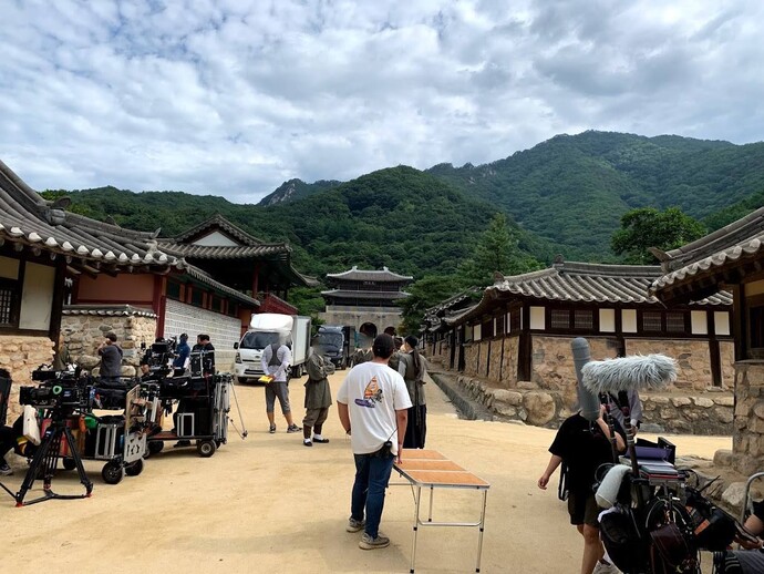 15년 차 드라마 촬영 노동자 박성균(가명)씨가 2019년 여름 야외 촬영을 진행하다 찍은 사진. 박성균 제공