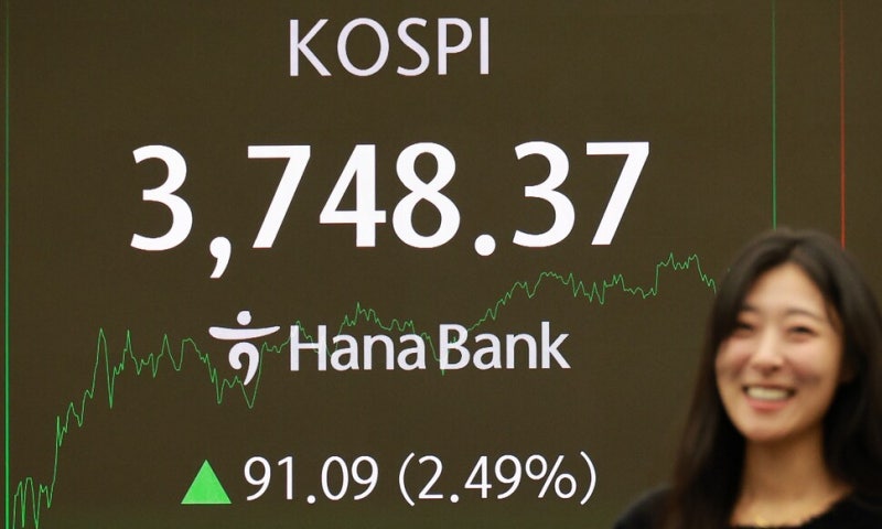 코스피 3748, 연이틀 사상 최고치 경신…올해 상승폭 56%