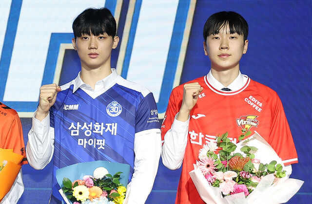 ‘고교 최대어’ <b>방강호</b> 1순위로 <b>한국전력</b>행…‘국외파’ <b>이우진</b>은 <b>삼성</b>...