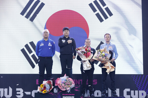 <b>조명우</b>, <b>광주</b> ‘세계3쿠션당구<b>월드컵</b>’ 정상…세계 1위 복귀
