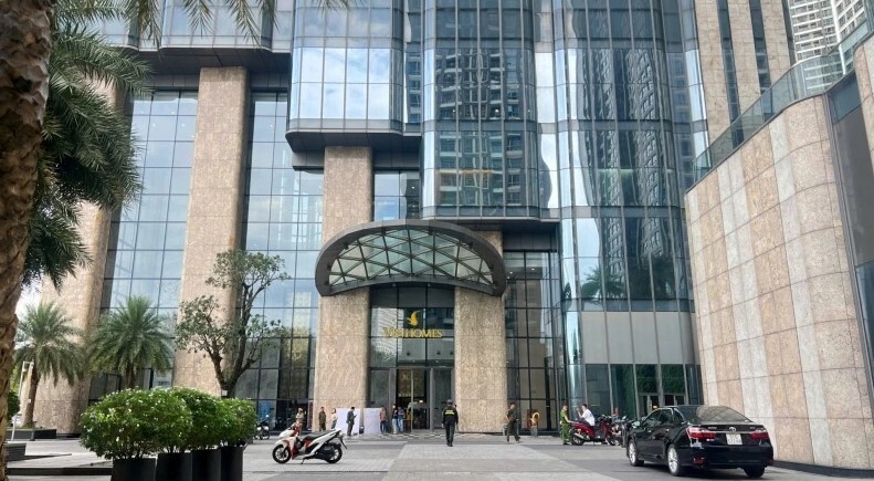 23일 한국인 남성 시신이 든 가방이 발견된 베트남 호치민 도심의 고층 건물. 브이뉴스 누리집 갈무