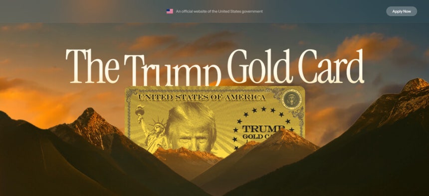 100만달러에 미국 영주권을 파는 이른바 골드카드 신청을 위한 누리집이 10일 개설됐다.트럼프카드 누리집 갈무리