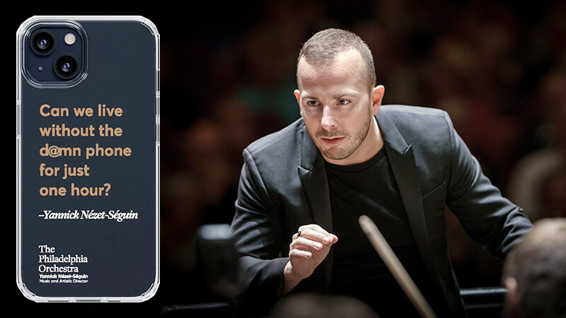 필라델피아 오케스트라 공연 도중 연달아 울린 휴대전화 소리에 지휘를 멈춘 지휘자 야니크 네제세갱.바이올리니스트닷컴 누리집 갈무리