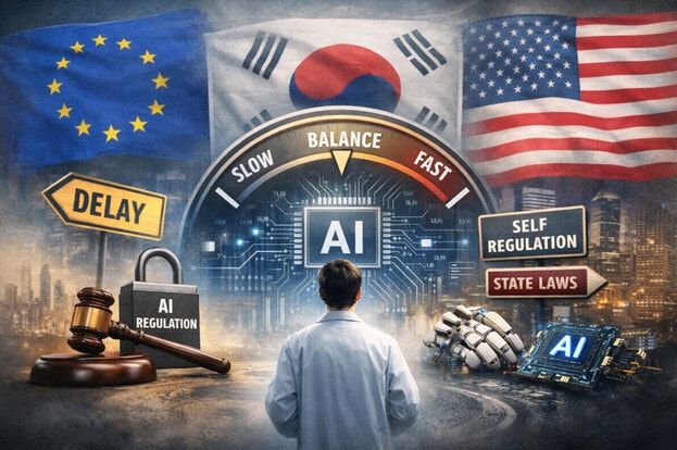 글로벌 AI 질주   속 규제 속도조절…한국, 통제-진흥 ‘딜레마’
