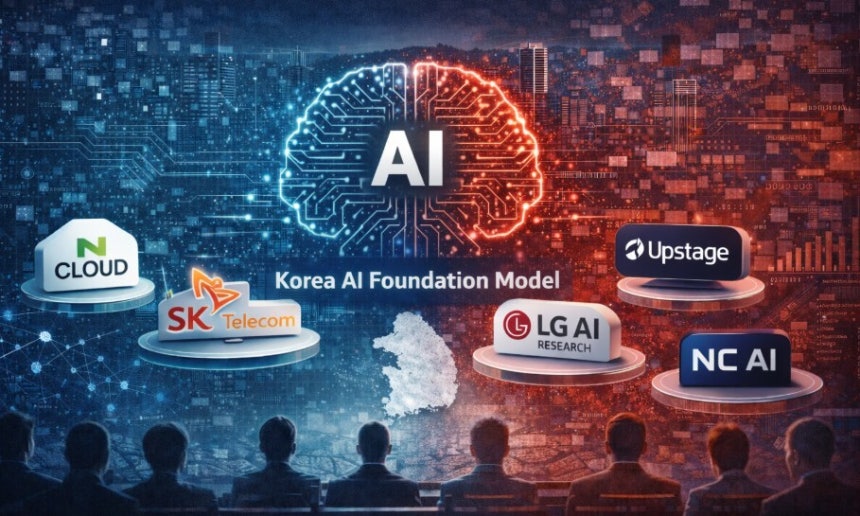 생성형 인공지능(AI)‘챗지피티’(Chat GPT)에 “과학기술정보통신부의‘독자 인공지능 파운데이션 모델’사업과 5개 정예팀(네이버클라우드,SK텔레콤,업스테이지,LG AI연구원,NC AI) 관련 이미지를