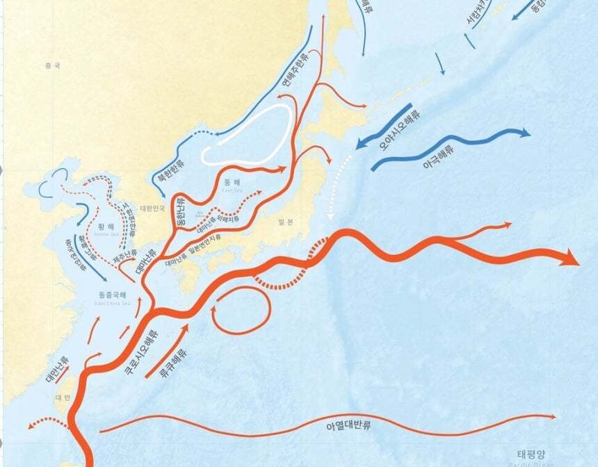 해류 지도. 국립해양조사원 누리집