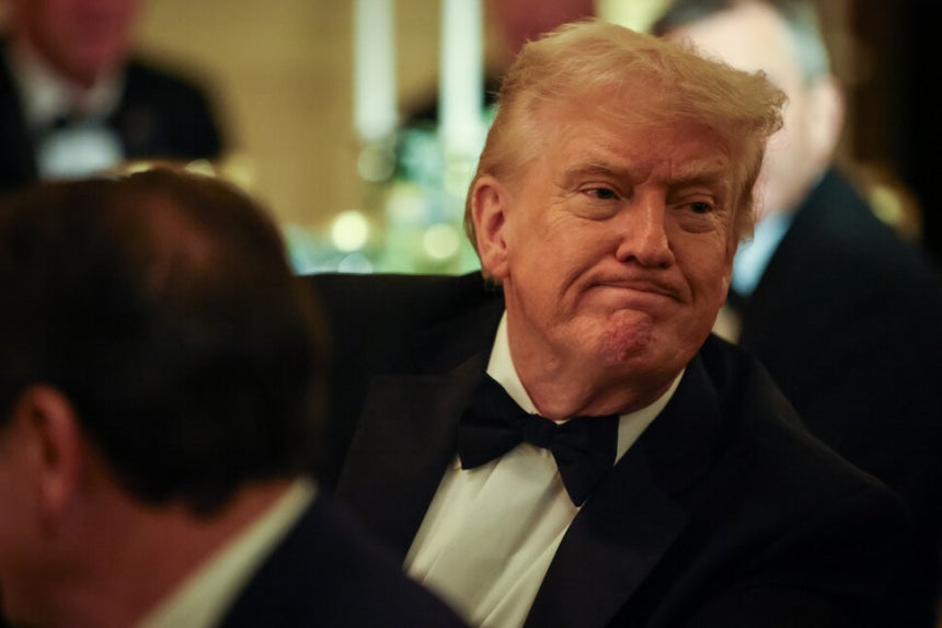 21일(현지시각) 미국 워싱턴디시 백악관에서 열린 연례 전국 주지사 협회 만찬에 참석한 도널드 트럼프 미국 대통령. UPI 연합뉴스