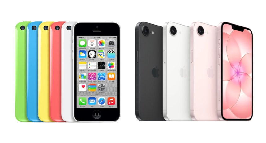 아이폰 5c와 아이폰 17e.애플 제공