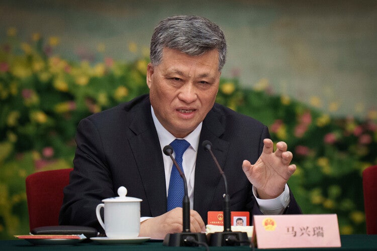 중국 대표 기술관료 마싱루이 낙마…“군·지방 정부 부패 연루 가능성”