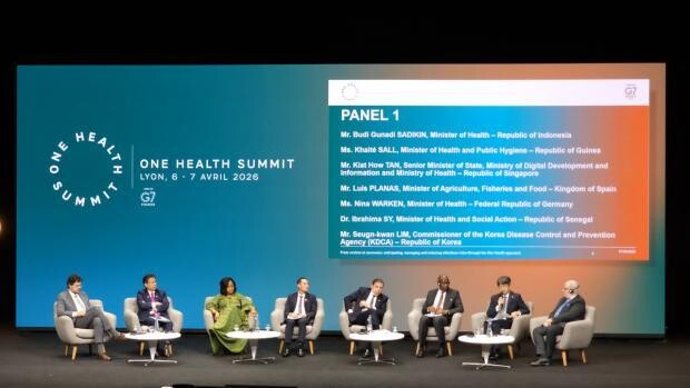 지난 7일(현지시각) 프랑스 리옹에서 열린 원헬스 정상회의 장관급 패널토의에 임승관 질병관리청장이 패널로 참여해 발언하고 있다. 질병관리청 제공