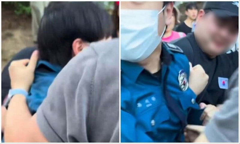 잠실 시위대, 경찰한테 “시진핑 개×× 해봐” “중국 공안이냐”…폭행까지