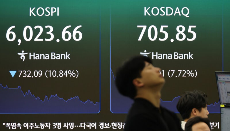 검은 화요일 10.8% 폭락…코스피 6000 무너졌다 ‘턱걸이’ 회복