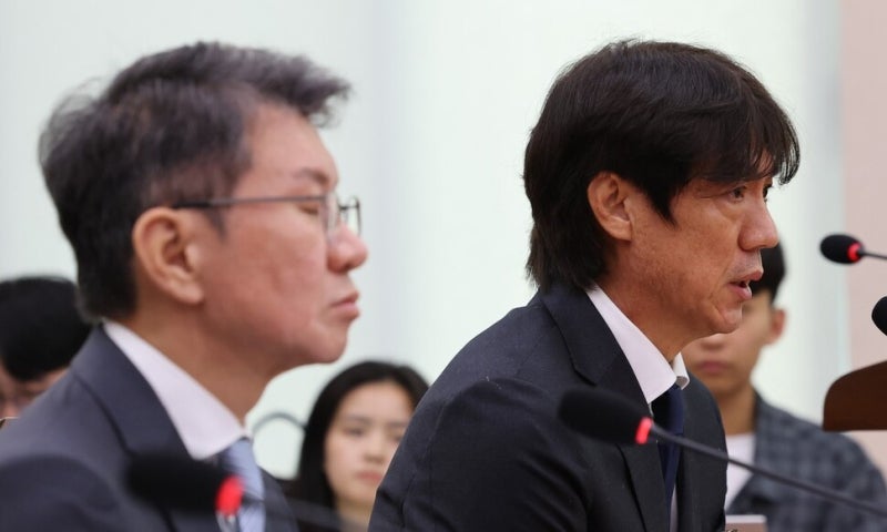 <b>청문회</b> 나온 정몽규·홍명보 “기대 부응 못해 죄송”